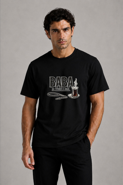 FANA Special Men's Oversize T-Shirt for Fathers – Father's Day Printed Loose-...