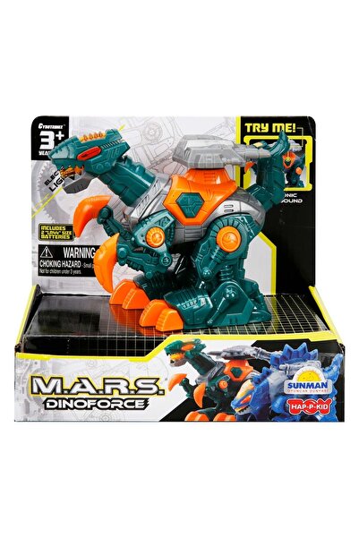 Happy Dinozaur cu lumini si sunete, Kid, M.A.R.S. 14 cm, Verde