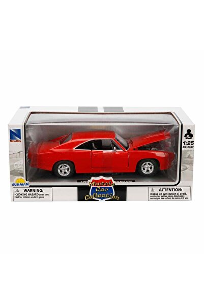 New Ray Masina metalica, New Ray, 1969 Dodge Charger, 1:25, Rosu