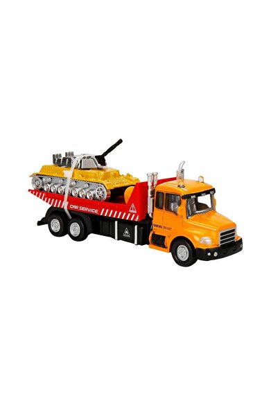 Maxx Wheels Set camion transportator cu tanc, Maxx Wheels, Galben, 16 cm