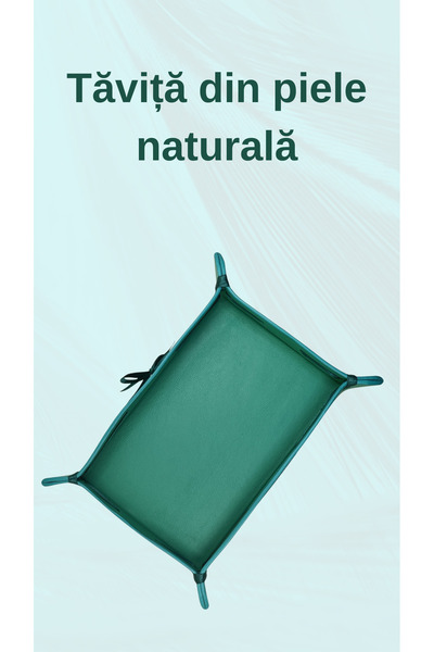 OEM Tăviță Organizator din Piele Naturală 20x13 cm pentru Chei și Accesorii