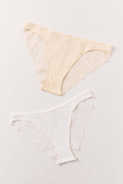 Women'secret White and yellow 2-pack classic cotton panties