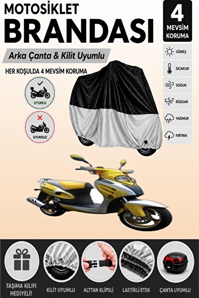 Cemku Double Black Top - Gray Bottom, Rear Bag Compatible Mondial 150 Rr Moto...