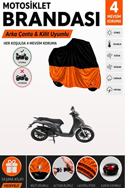 Cemku Double Black Top - Orange Bottom, Rear Bag Compatible Mondial 125 Prost...