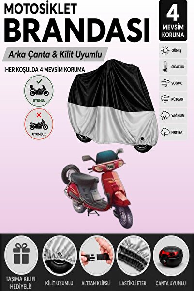 Cemku Double Black Top - Gray Bottom, Rear Bag Compatible Honda Kinetic Dx Mo...
