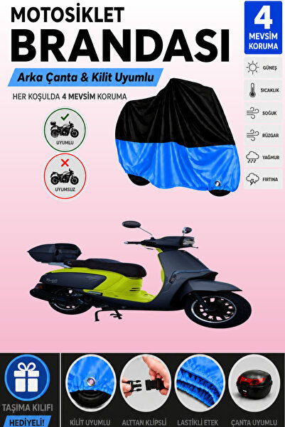 Cemku Double Black Top - Blue Bottom, Rear Bag Compatible Motolux Macchiato 1...