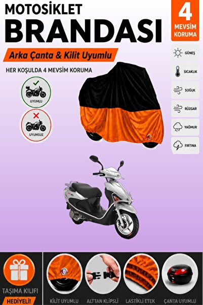 Cemku Double Black Top - Orange Bottom, Rear Bag Compatible Rks Rs 100 Motorc...