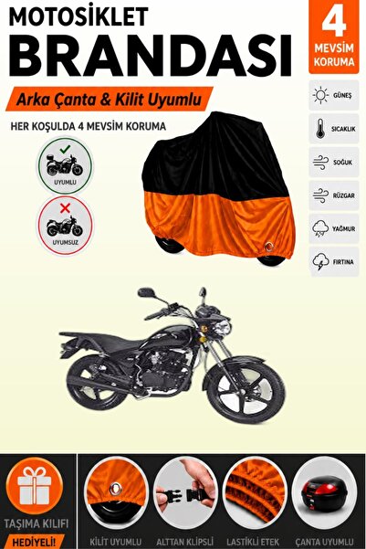 Cemku Double Black Top - Orange Bottom, Rear Bag Compatible Kanuni Terry Moto...