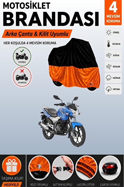 Cemku Double Black Top - Orange Bottom, Rear Bag Compatible Bajaj Discover 15...