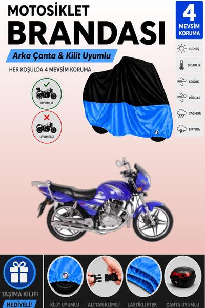 Cemku Double Black Top - Blue Bottom, Rear Bag Compatible Kuba Sl150-9 Motorc...
