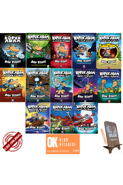 Altın Kitaplar Köpek Adam Seti 1-2-3-4-5-6-7-8-9-10-11-12-13 / Dav Pilkey / O...
