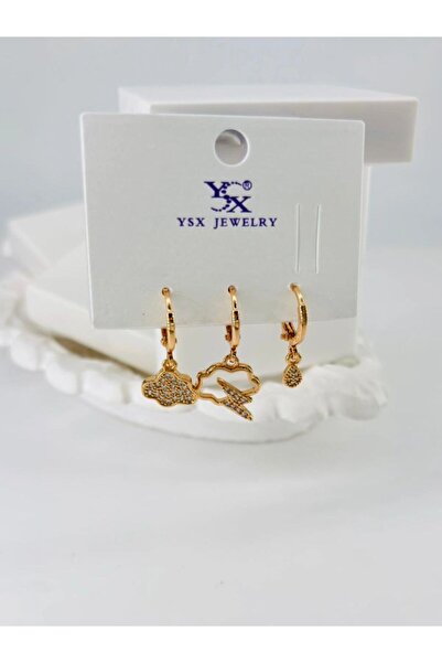 atastore2017 Zircon Stone Triple Combination Earrings
