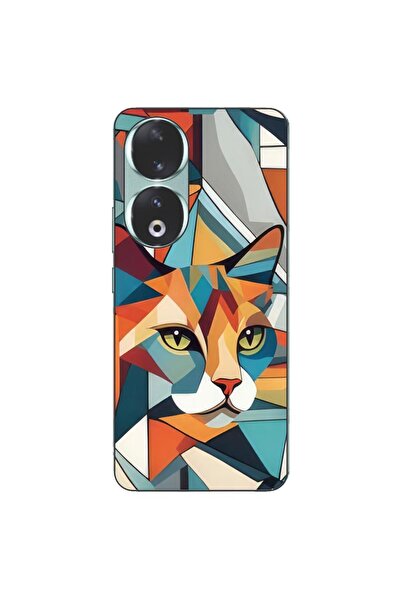 OEM Husa compatibila cu Honor 90 5G Silicon Gel Tpu Model Cubic Cat Art