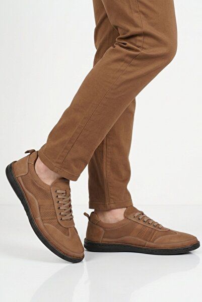 Aspor Sand Genuine Leather Men's Casual Shoes
