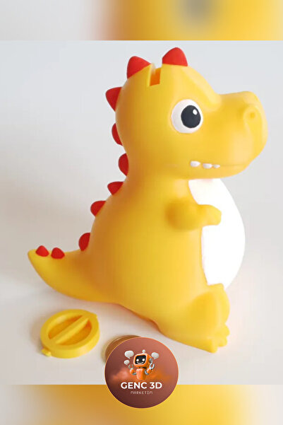Genç 3D Sevimli Dinazor (Dino) Tasarımlı Kumbara - Çocuklar İçin Eğitici Para...