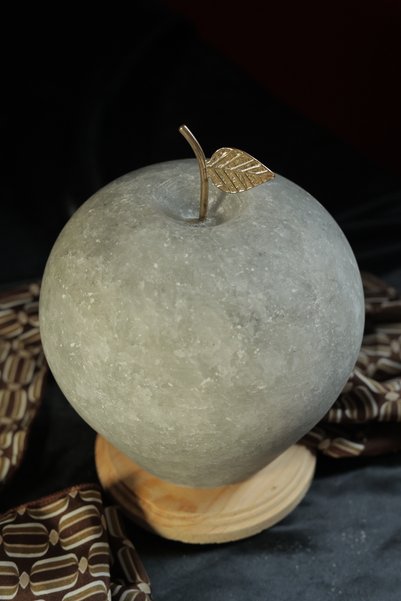 TUZCU KENAN Natural Apple Model Salt Lamp with Wooden Base Decorative Ambient Lamp