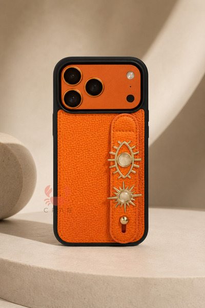 CrabCase Iphone 17 Pro Max Uyumlu Kişiye Özel Harfli Deri Telefon Kılıfı (3 C...