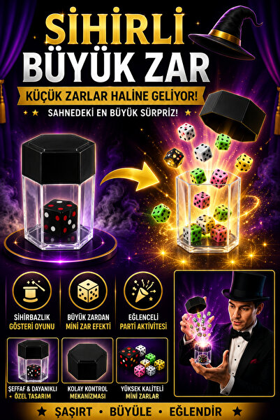 Tamsena Store Sihirli Büyük Zar Küçük Zarlara Dönüşen Sihirbazlık Oyunu Kutus...