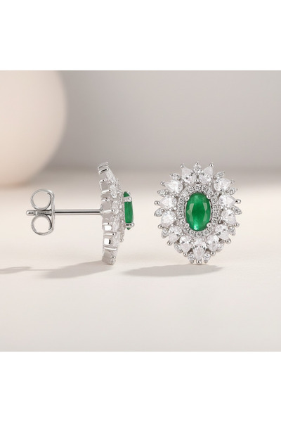 Oria Jewelry 925 silver earrings with zirconium