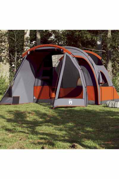vidaxl Cort de camping tunel pentru 4 persoane, gri, impermeabil
