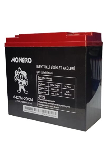 monero 12V-20 AMPER (DİK) YENİ TARİHLİ E-BIKE ELEKTRİKLİ BİSİKLET AKÜ EBATLAR...
