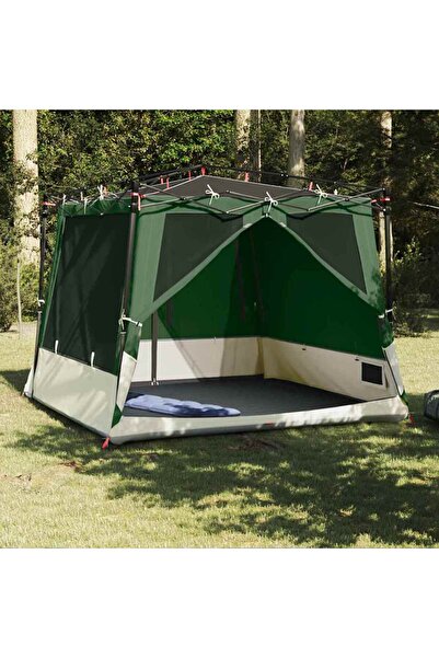 vidaxl Cort interior cu acoperis Verde 291 x 291 x 240 cm tafta