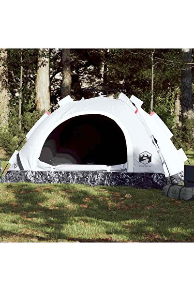 vidaxl 2-person camping tent, opaque white, quick set-up, fabric