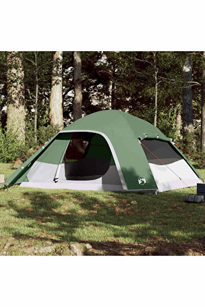 vidaxl Cort de camping cupola pentru 6 persoane, verde, impermeabil