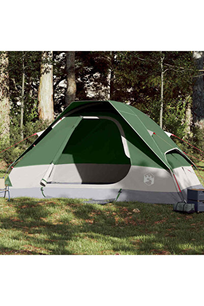 vidaxl Cort de camping cupola pentru 2 persoane, verde, impermeabil