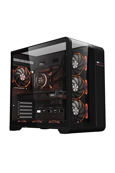 1ST PLAYER Carcasa 1stPLAYER® Gaming RT7-FC-bk, afisaj digital, 4 ventilatoar...