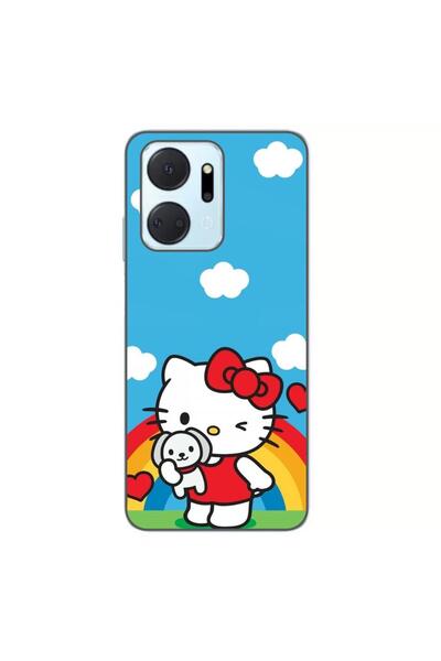 OEM Husa compatibila cu Honor X7a Silicon Gel Tpu Model Hello Kitty Rainbow