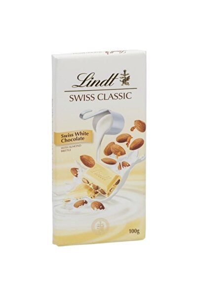 Lindt شوكولاتة سويسرية كلاسيكية بيضاء باللوز 100