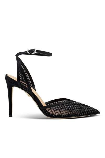 Vario File Detailed Stoned Heeled Shoes 040 Nero (Black)