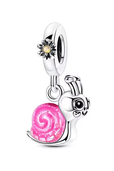 Fubena Cute Pink Snail Dangle Charm