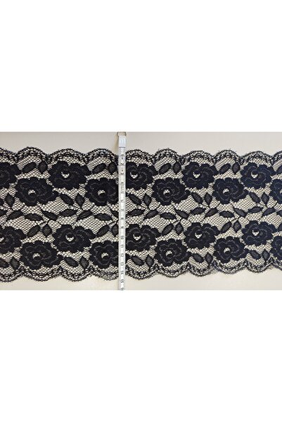 ELWIN CONCEPT Lycra Lace 14 cm Width – Black – 5 Meters Flexible Lace Fabric