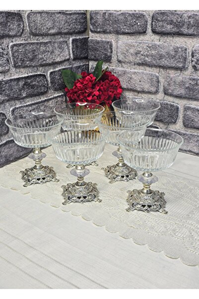 SEÇKİNEV Pretty 6-Piece 330Cc Cast Iron Footed Bowl Set Magnolia&Ice Cream&Sn...