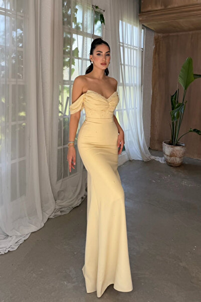 Sindimoda Talya Kayık Yaka İncili Abiye 1061