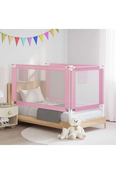 vidaxl Children's bed guardrail, pink, 150x25 cm, textile