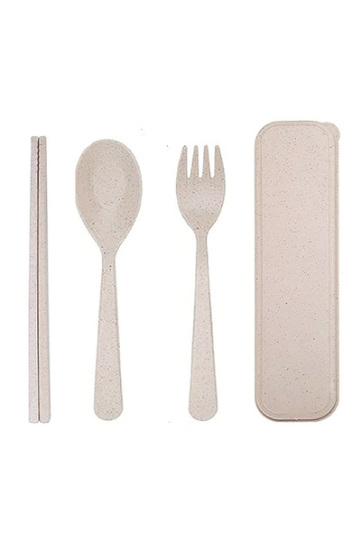 STAR BABiES Organic Fork, Spoon & Chopstick Set - 3 Pcs
