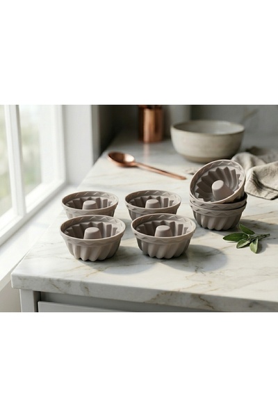 Plastora 6 Adet Silikon Muffin Mini Kek Kalıbı Renkli