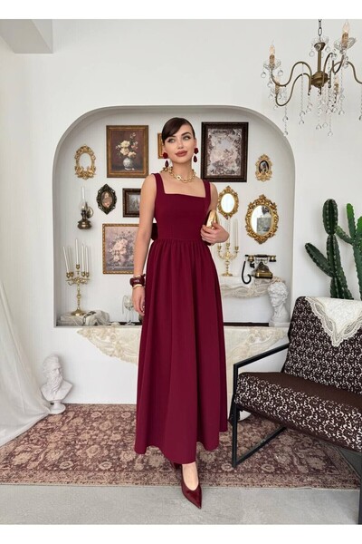 Caddebostan Moda فستان ميدي أنيق بتفاصيل فيونكة على الظهر، مناسب للتخرج والمن...