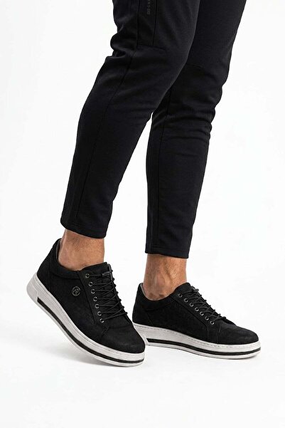 Ayakkabı Fuarı Elit 26Yslgld631-3N Men's Genuine Leather Casual Shoes Black