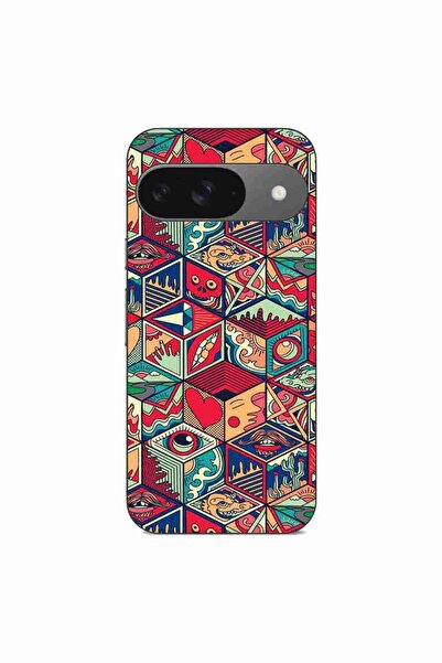 OEM Husa compatibila cu Google Pixel 9 Silicon Gel Tpu Model Pop Art Geometric