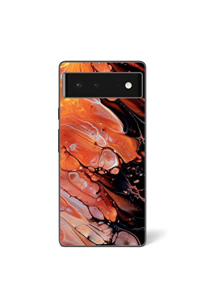 OEM Husa compatibila cu Google Pixel 6 Silicon Gel Tpu Model Abstract Lava Flow