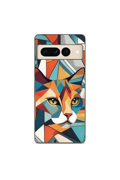 OEM Калъф, съвместим с Google Pixel 7 Pro, силиконов гел TPU, с шарка  "Кубич...