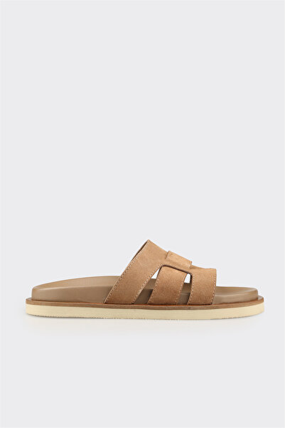 Elle Shoes Vizon Deri Erkek Terlik