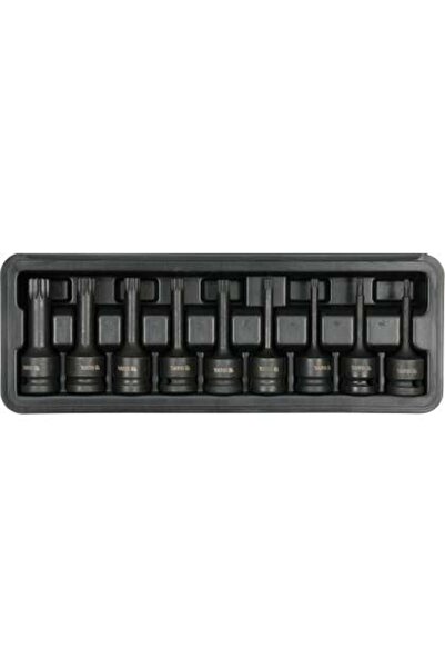 yato 1/2'' Impact Bit Set, Spline, 9 Pieces
