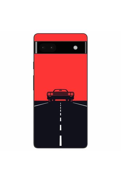 OEM Husa compatibila cu Google Pixel 6A Silicon Gel Tpu Model Red Sky Muscle Car