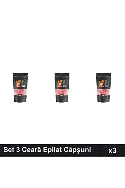 global fashion Set 3 Ceară Epilat Film Wax 100g Căpșuni, Epilare Profesională