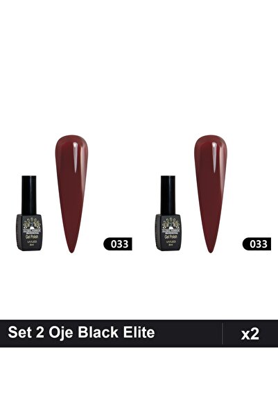 global fashion Set 2 Oje Semipermanente Black Elite 8ml, Manichiura UV/LED Pr...